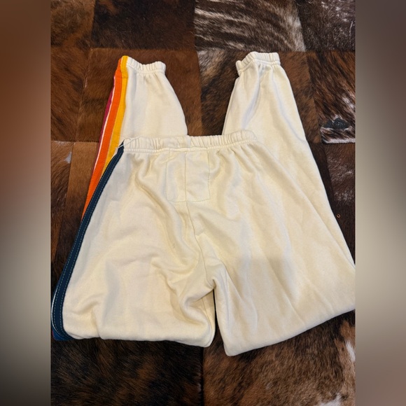 Aviator Nation Off-White Joggers with Multicolor Stripes - Picture 6 of 8